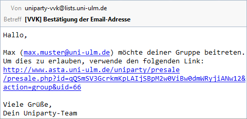 Gruppenanfrage